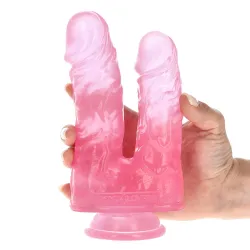 Dildo Doppio jelly Cabe rosa 17,5 cm Dildo Doppio jelly Cabe rosa 17,5 cm
