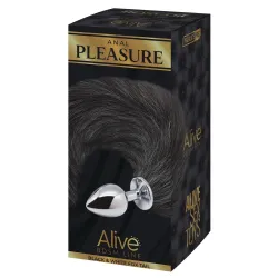 Plug anale Medium con coda nera Fox Tail Plug anale Medium con coda nera Fox Tail