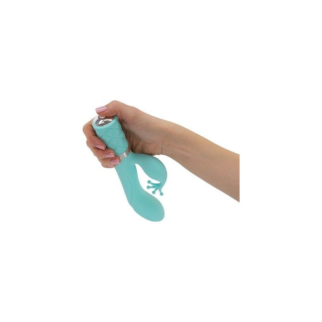 Vibratore vaginale rabbit doppio stimolatore clitoride in silicone fallo dildo vibrante green