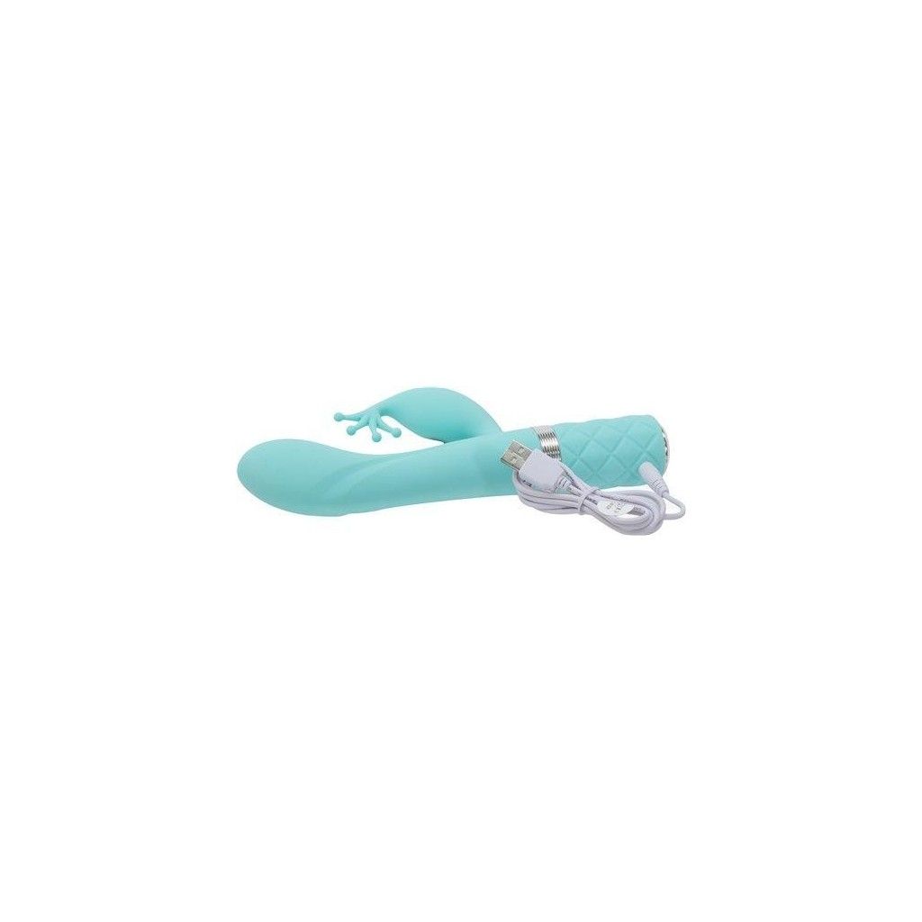 Vibratore vaginale rabbit doppio stimolatore clitoride in silicone fallo dildo vibrante green