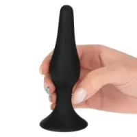 Buttplug con ventosa in silicone 12,5 cm nero