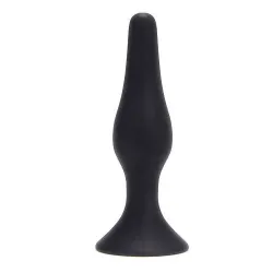 Buttplug con ventosa in silicone 12,5 cm nero Buttplug con ventosa in silicone 12,5 cm nero