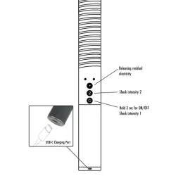 Bastone e-shock stimolatore elettrico 40,5 cm Bastone e-shock stimolatore elettrico 40,5 cm