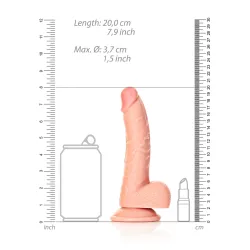 Dildo curvo testicoli ventosa 20 cm chiaro Dildo curvo testicoli ventosa 20 cm chiaro