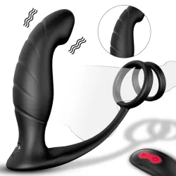 Vibratore anale e anello pene con telecomando Vibratore anale e anello pene con telecomando
