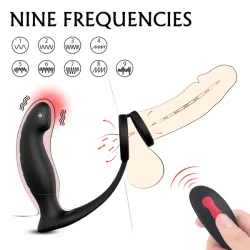 Vibratore anale e anello pene con telecomando Vibratore anale e anello pene con telecomando