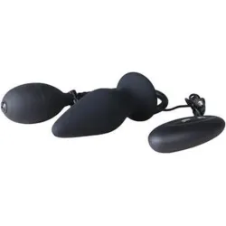 Plug anale con vibrazione gonfiabile nero Plug anale con vibrazione gonfiabile nero