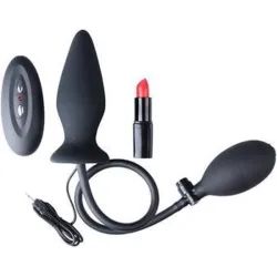 Plug anale con vibrazione gonfiabile nero Plug anale con vibrazione gonfiabile nero