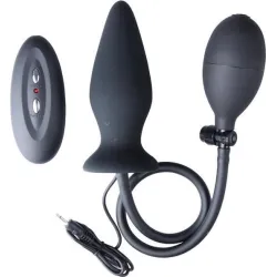 Plug anale con vibrazione gonfiabile nero Plug anale con vibrazione gonfiabile nero
