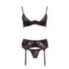 Completo sexy 3 pz nero viola Cottelli Completo sexy 3 pz nero viola Cottelli