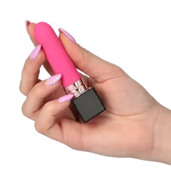 Vibratore mini rossetto rosa 10 cm Vibratore mini rossetto rosa 10 cm