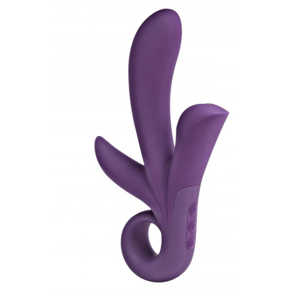 Vibratore doppio vaginale stimolatore clitoride in silicone dildo fallo vibrante