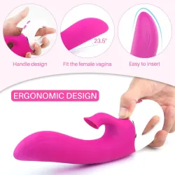 Vibratore Rabbit e succhia clitoride 22,5 cm Vibratore Rabbit e succhia clitoride 22,5 cm