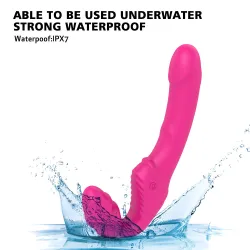 Vibratore Strapon Love Gun fucsia 21,8 cm Vibratore Strapon Love Gun fucsia 21,8 cm