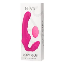 Vibratore Strapon Love Gun fucsia 21,8 cm Vibratore Strapon Love Gun fucsia 21,8 cm