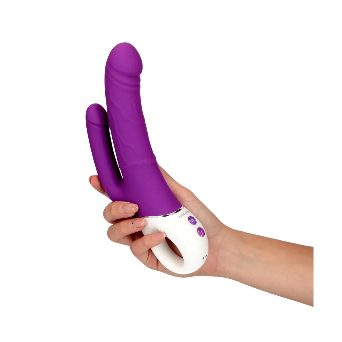 Vibratore doppia stimolazione viola 23,5 cm Vibratore doppia stimolazione viola 23,5 cm