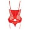 Guepiere e reggicalze con perizoma rosso Guepiere e reggicalze con perizoma rosso