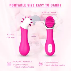 Vibratore stimola clitoride + lingue 13,6 cm Vibratore stimola clitoride + lingue 13,6 cm