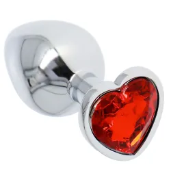 Plug anale metallo cuore rosso Medium 7 cm Plug anale metallo cuore rosso Medium 7 cm