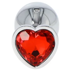 Plug anale metallo cuore rosso Medium 7 cm Plug anale metallo cuore rosso Medium 7 cm