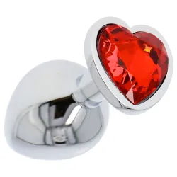 Plug anale metallo cuore rosso Medium 7 cm Plug anale metallo cuore rosso Medium 7 cm
