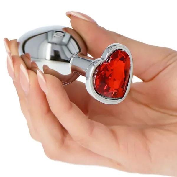 Plug anale metallo cuore rosso Medium 7 cm
