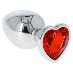 Plug anale metallo cuore rosso Large 8 cm Plug anale metallo cuore rosso Large 8 cm