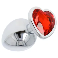 Plug anale metallo cuore rosso Large 8 cm Plug anale metallo cuore rosso Large 8 cm