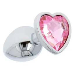 Plug anale metallo cuore rosa Small 6 cm Plug anale metallo cuore rosa Small 6 cm