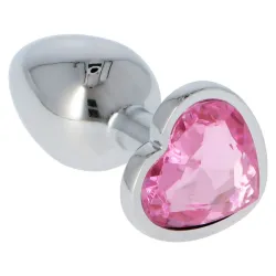 Plug anale metallo cuore rosa Medium 7 cm Plug anale metallo cuore rosa Medium 7 cm