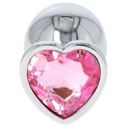 Plug anale metallo cuore rosa Medium 7 cm Plug anale metallo cuore rosa Medium 7 cm
