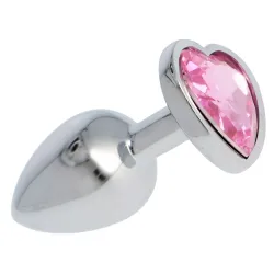 Plug anale metallo cuore rosa Medium 7 cm Plug anale metallo cuore rosa Medium 7 cm
