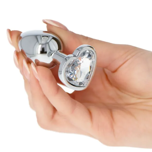 Plug anale metallo cuore chiaro Small 6 cm