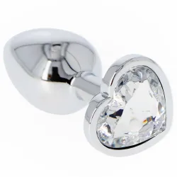 Plug anale metallo cuore chiaro Small 6 cm Plug anale metallo cuore chiaro Small 6 cm
