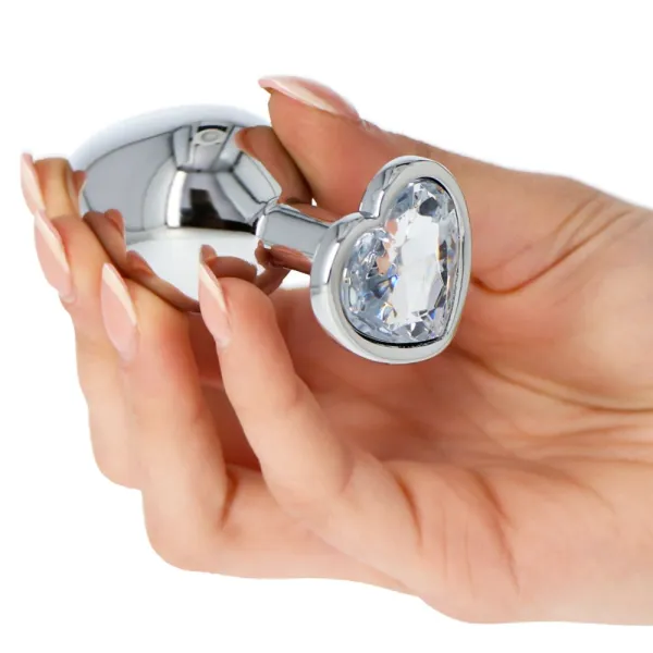 Plug anale metallo cuore chiaro Medium 7 cm