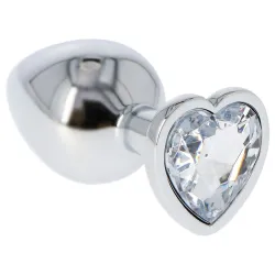 Plug anale metallo cuore chiaro Medium 7 cm Plug anale metallo cuore chiaro Medium 7 cm