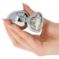 Plug anale metallo cuore chiaro Large 8 cm