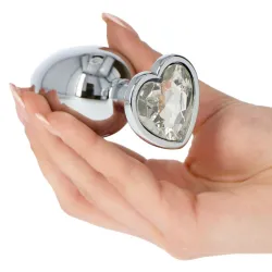 Plug anale metallo cuore chiaro Large 8 cm Plug anale metallo cuore chiaro Large 8 cm