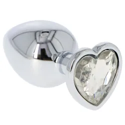 Plug anale metallo cuore chiaro Large 8 cm Plug anale metallo cuore chiaro Large 8 cm