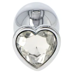 Plug anale metallo cuore chiaro Large 8 cm Plug anale metallo cuore chiaro Large 8 cm