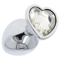 Plug anale metallo cuore chiaro Large 8 cm Plug anale metallo cuore chiaro Large 8 cm