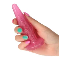 Plug anale glitterato rosa 12 cm
