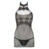 Abito mini sexy a rete nero Abito mini sexy a rete nero