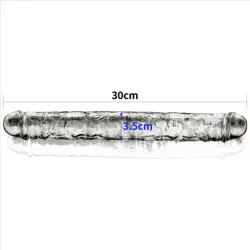 Dildo doppio flessibile trasparente 30 cm Dildo doppio flessibile trasparente 30 cm