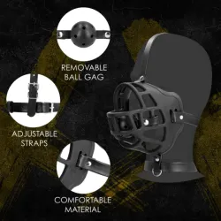 Museruola BDSM regolabile con ball gag Museruola BDSM regolabile con ball gag