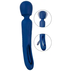Vibratore Wand 2 in 1 con lingua blu 24 cm Vibratore Wand 2 in 1 con lingua blu 24 cm