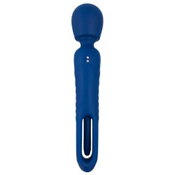 Vibratore Wand 2 in 1 con lingua blu 24 cm Vibratore Wand 2 in 1 con lingua blu 24 cm