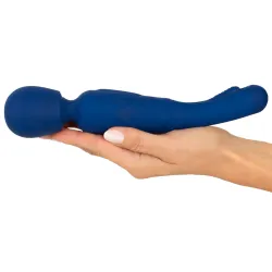 Vibratore Wand 2 in 1 con lingua blu 24 cm Vibratore Wand 2 in 1 con lingua blu 24 cm
