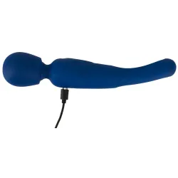 Vibratore Wand 2 in 1 con lingua blu 24 cm Vibratore Wand 2 in 1 con lingua blu 24 cm