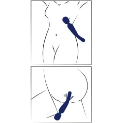 Vibratore Wand 2 in 1 con lingua blu 24 cm Vibratore Wand 2 in 1 con lingua blu 24 cm